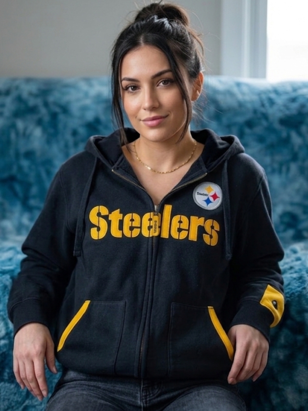 Pittsburgh Steelers Black & Gold Zip Hoodie